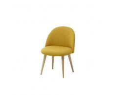 Silla infantil vintage amarilla y abedul macizo Mauricette