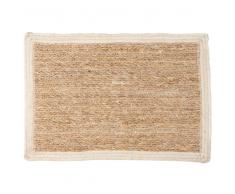 Mantel individual de yute con ribete blanco 30x45