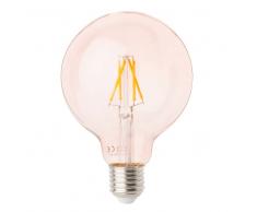 Bombilla LED de cristal con purpurina rosa