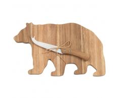 Tabla de quesos de acacia y cuchillo de acero