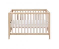 Cuna con barrotes de haya blanqueada y pino rosa empolvado 60x120 Lou