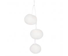 Adorno de Navidad de 3 bolas de piel blanca de imitación