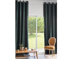 Cortina de ojales de terciopelo verde esmeralda 140x300 - la unidad