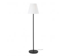 Lámpara de pie de exterior de metal negro con pantalla blanca Alt.151