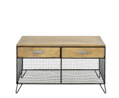 Mueble de recibidor con 2 cajones de hierro negro y mango Michigan