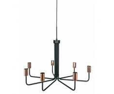 Lámpara de araña de 7 brazos de metal negro D. 81 cm