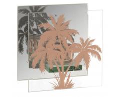 Candelabro de cristal con estampado de palmeras doradas