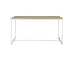 Mesa de comedor de madera y metal blanca An. 150 cm Igloo