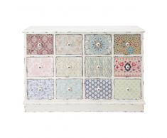 Cajonera con 12 cajones blanco roto Celestine