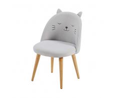 Silla infantil gris claro con motivos Cats