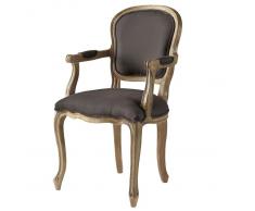Butaca de lino gris topo Versailles