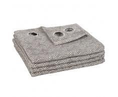 Cortina de ojales gris con motivos gráficos 140x250 - la unidad