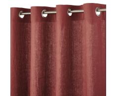 Cortina de ojales de lino rojo carmín 130x300 - la unidad