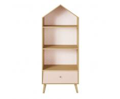 Librería casa infantil rosa y blanca Bucolique