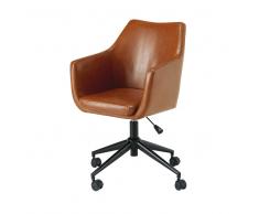 Silla de oficina de textil engomado marrón envejecido Davis