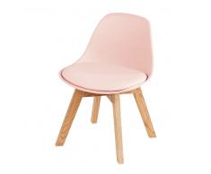 Silla escandinava infantil rosa de roble Ice