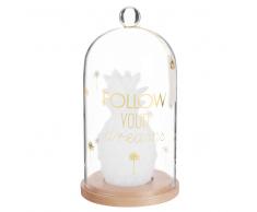 Vela con forma de piña bajo campana de cristal