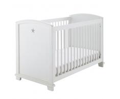 Cuna con barrotes blanca con impresión de estrella L.131 Pastel