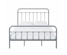 Cama con barrotes de metal gris antracita 140x190 Karl