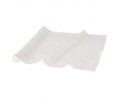 Camino de mesa de algodón blanco de strass 45x150