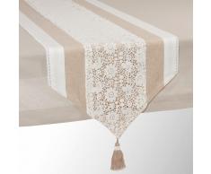 Camino de mesa de algodón beige L 150 cm WONDERFUL