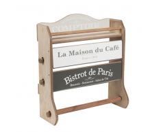 Balda de pared portarrollos de madera Al. 37 cm MAISON DU CAFÉ