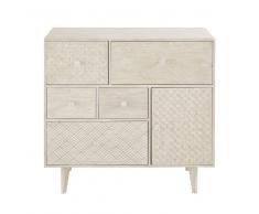 Cajonera de almacenaje blanco roto con 5 cajones y 1 puerta Zen Market