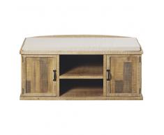 Banco de almacenaje de abeto macizo con 2 puertas Haddock