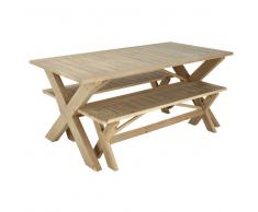 Mesa de jardín con 2 bancos en abeto L150 Lacanau