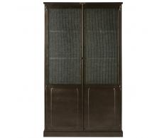 Vitrina de 2 puertas de metal color bronce y vidrio armado Kong