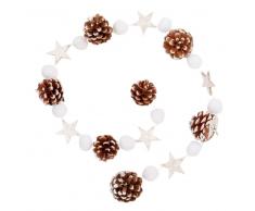 Guirnalda de Navidad de estrellas y piñas de abedul