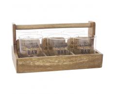 Soporte para 6 vasos con posavasos