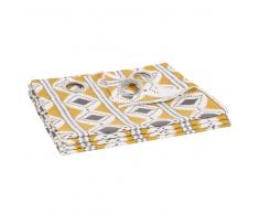 Cortina de ojales de algodón amarillo con motivos ikat 105x250 - la unidad