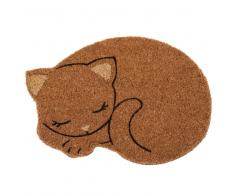 Felpudo gato de fibra de coco 48x34
