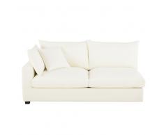 Sofá cama con reposabrazos izquierdo de algodón color marfil Rhodes