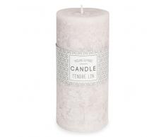 Vela perfumada cilíndrica gris 7 x 15 cm