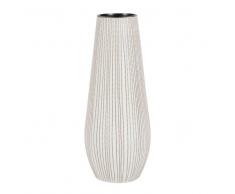 Jarrón de porcelana blanca y negra con motivo decorativo de punteados Alt.30
