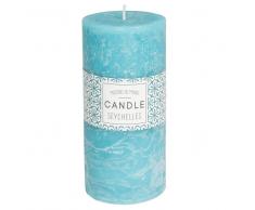Vela perfumada cilíndrica azul 7 x 15 cm