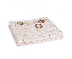 Cortina de ojales beige/dorado 135x250 - la unidad
