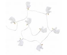 Guirnalda luminosa unicornios 8 LED blanca y dorada L.110