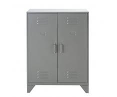 Cajonera industrial de metal gris con 2 repisas Sunset