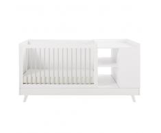 Cuna con cajonera blanca y gris L.190 Celeste