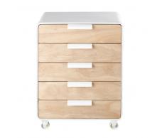 Mesa auxiliar de 5 cajones con ruedas