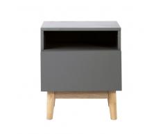 Mesita de noche vintage gris Artic