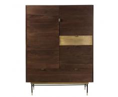 Armario de acacia y metal con 2 puertas y 3 cajones Sterling