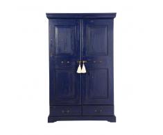 Armario con 2 puertas y 2 cajones mango macizo azul Shibori