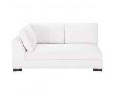 Sofá convertible modulable izquierdo de cuero blanco Terence