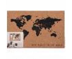 Maisons du Monde Tablón mapamundi de corcho marrón y negro 60x40