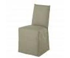 Maisons du Monde Funda de silla de lino lavado verde caqui