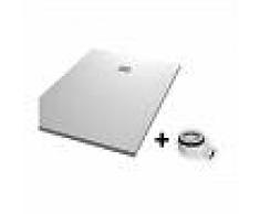 PLATO RESINA EFECTO PIZARRA 70X130 BLANCO - DUCHA.ES